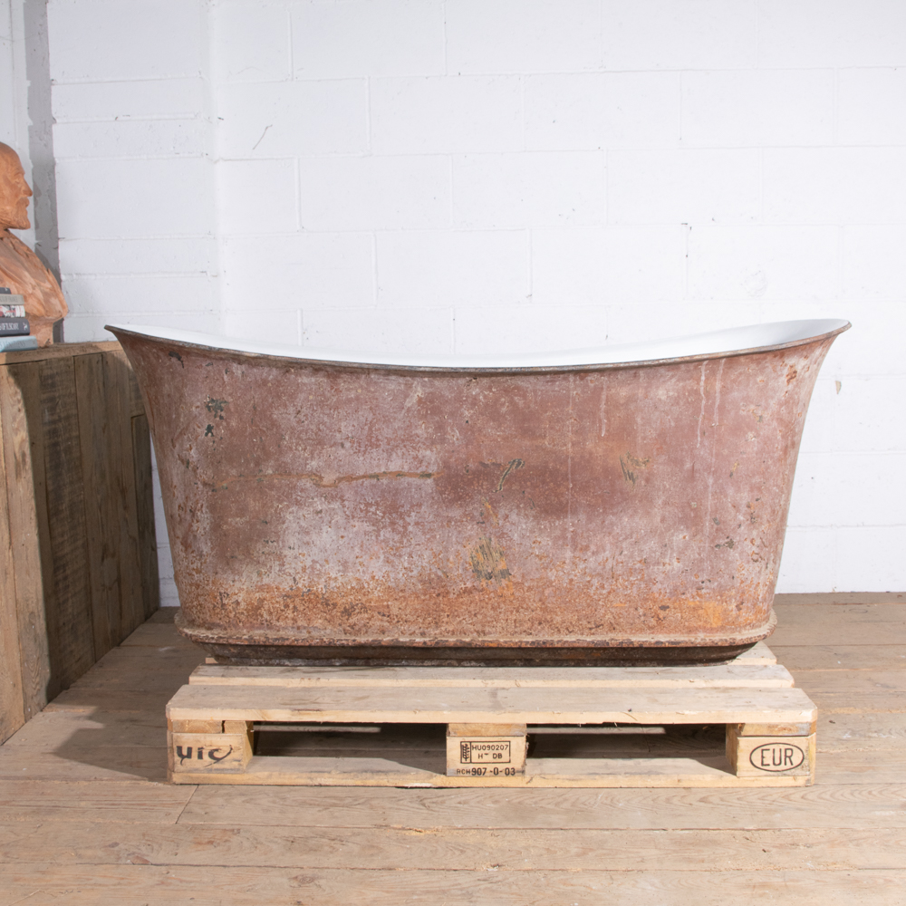 Antique French Cast Iron Empire Bath