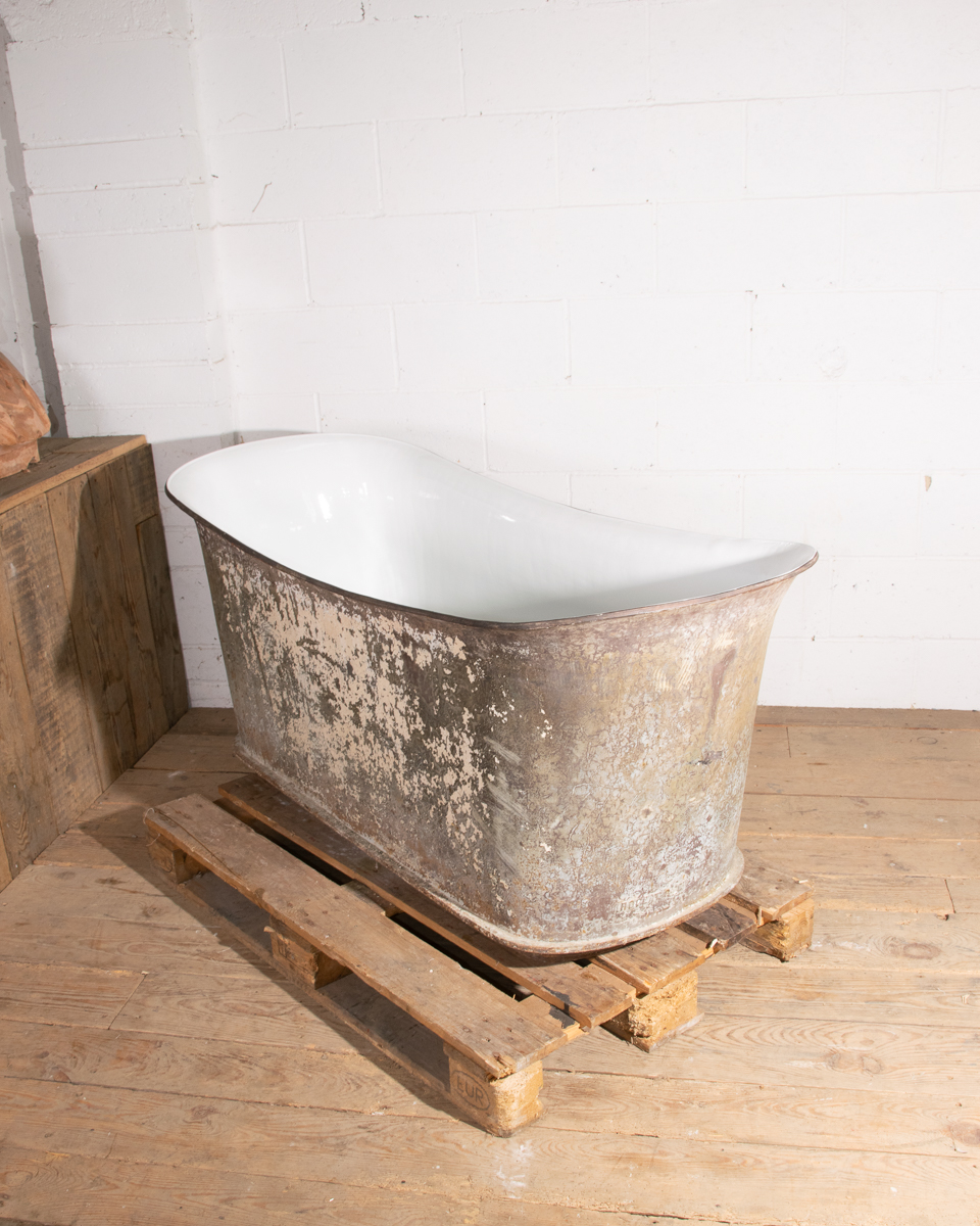 Antique French Cast Iron Empire Bath-10
