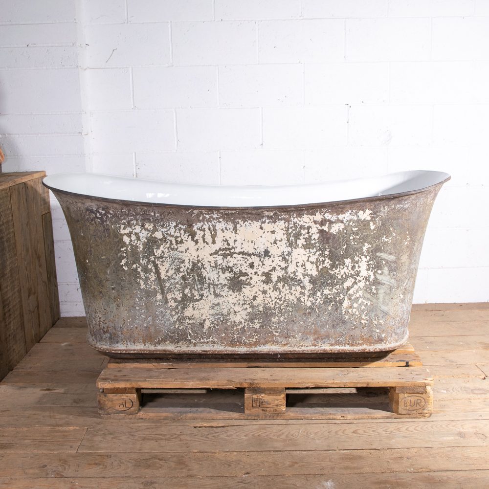 Antique French Cast Iron Empire Bath-11