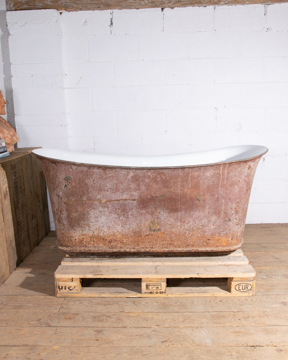 Antique French Cast Iron Empire Bath-2