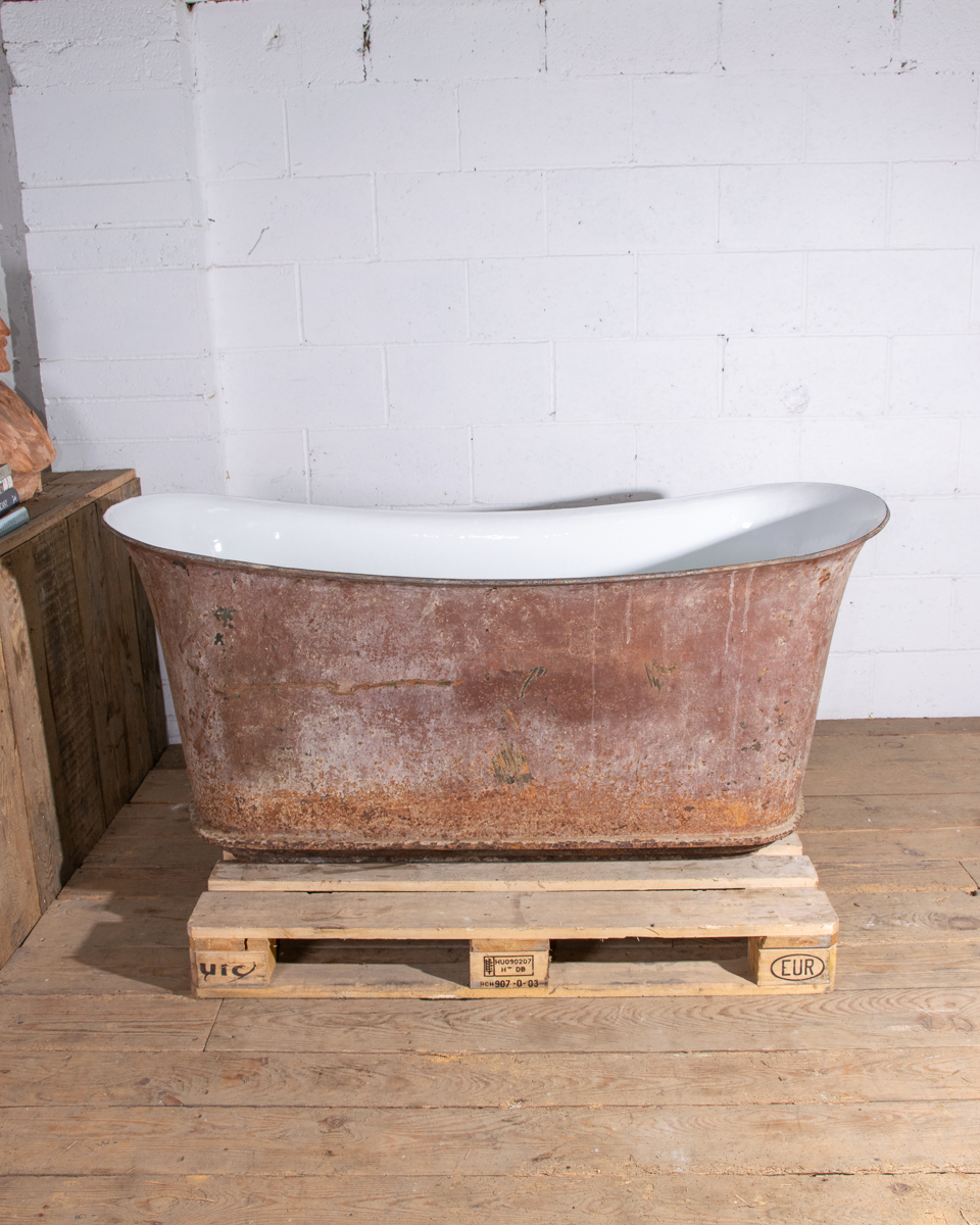 Antique French Cast Iron Empire Bath-3