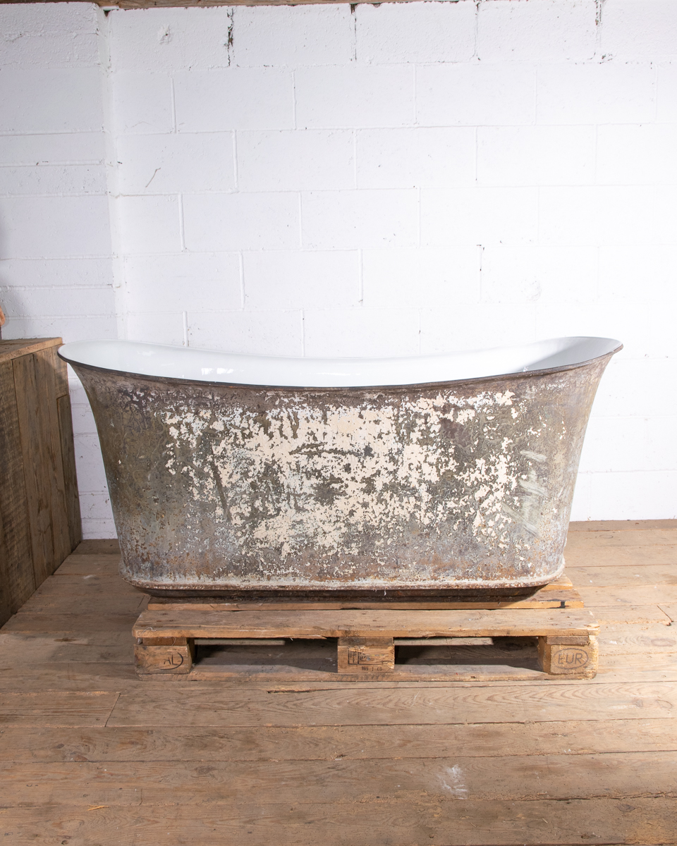 Antique French Cast Iron Empire Bath-3