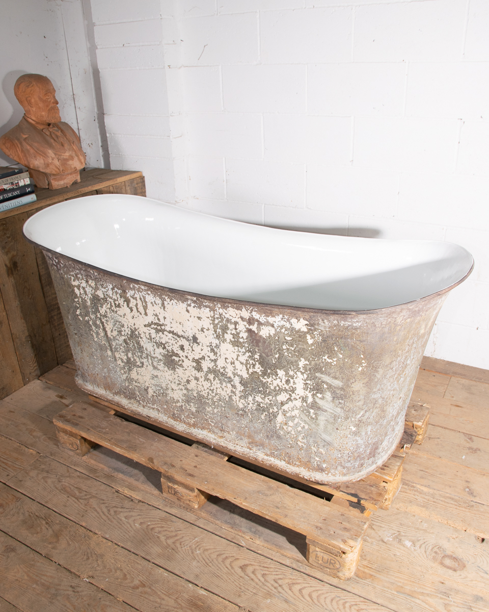Antique French Cast Iron Empire Bath-4