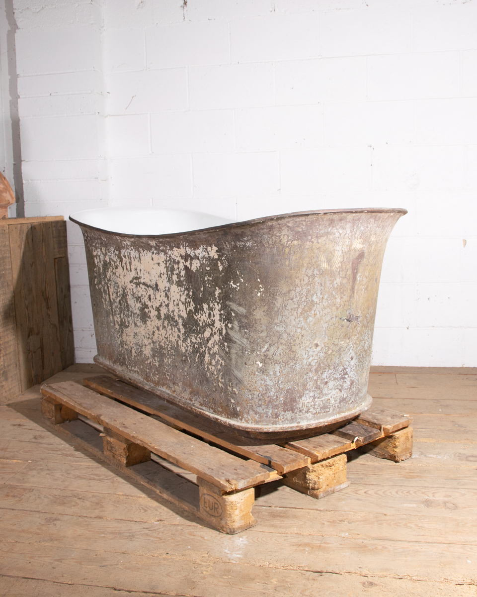 Antique French Cast Iron Empire Bath-9