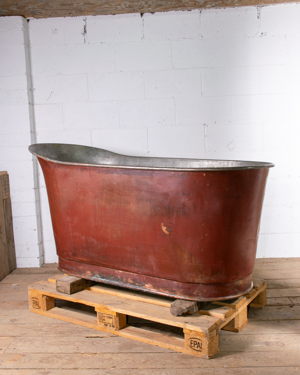 Antique French Copper Bath-20
