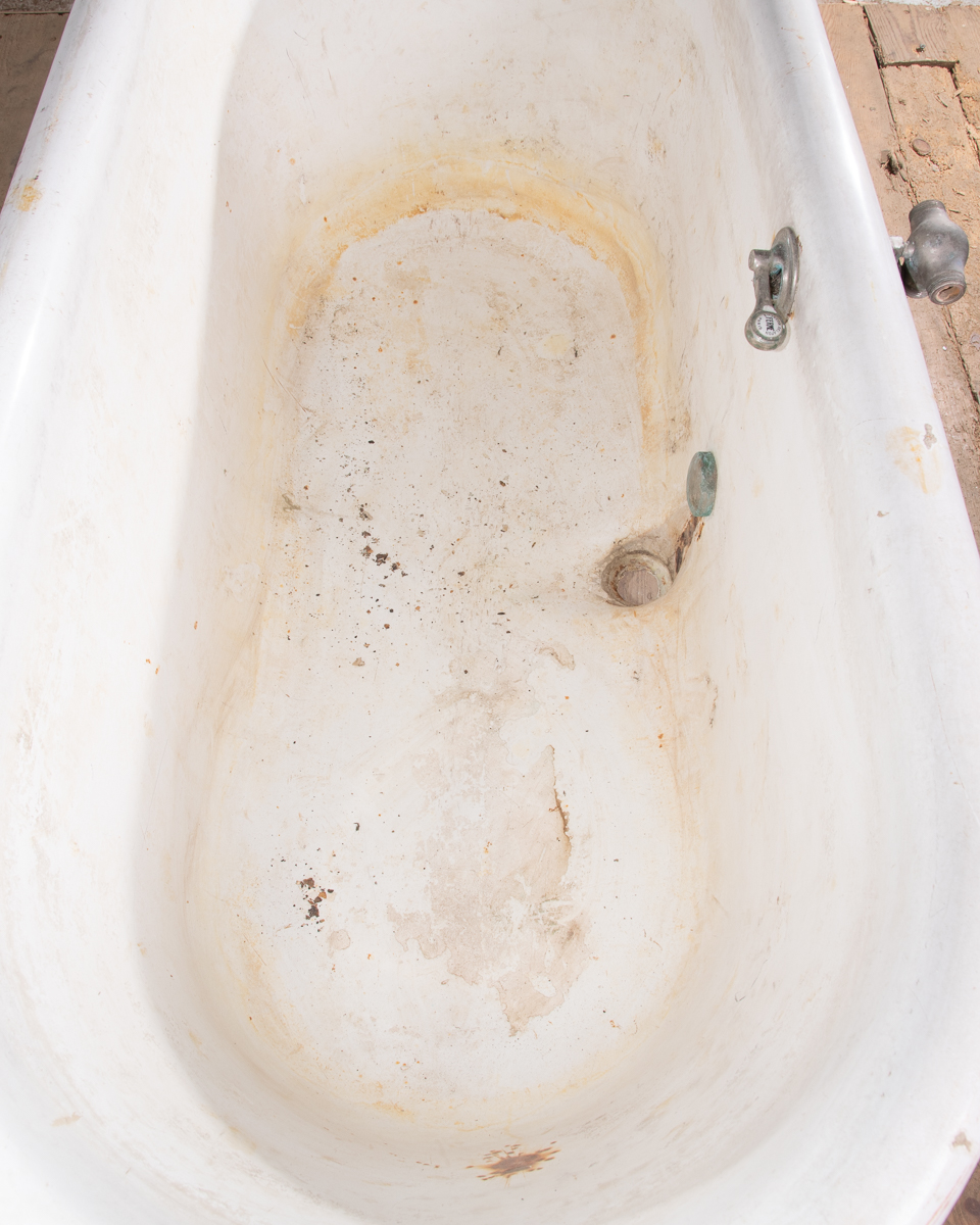 Antique French Cast Iron Lionfoot Bath-11