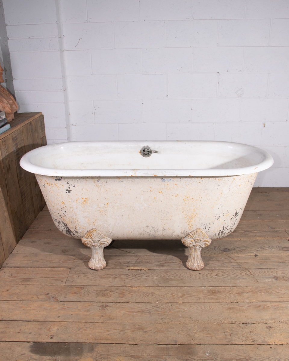 Antique French Cast Iron Lionfoot Bath-3