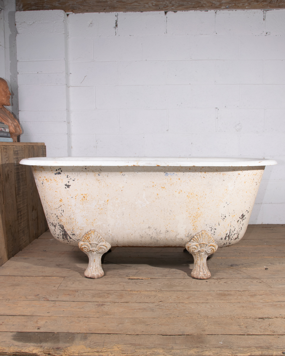 Antique French Cast Iron Lionfoot Bath